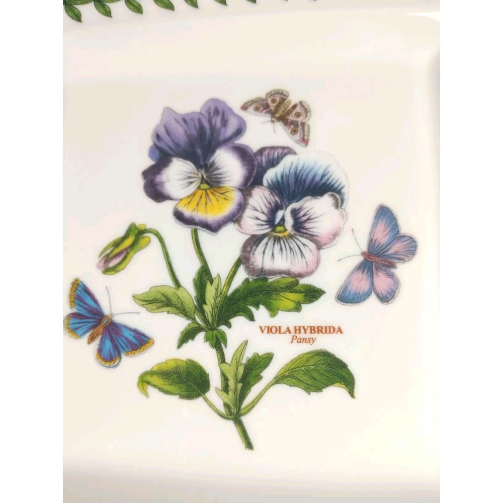 2 Portmeirion Botanic Garden Primrose & Pansy 7" Square Plates Butterflies - Picture 5 of 9